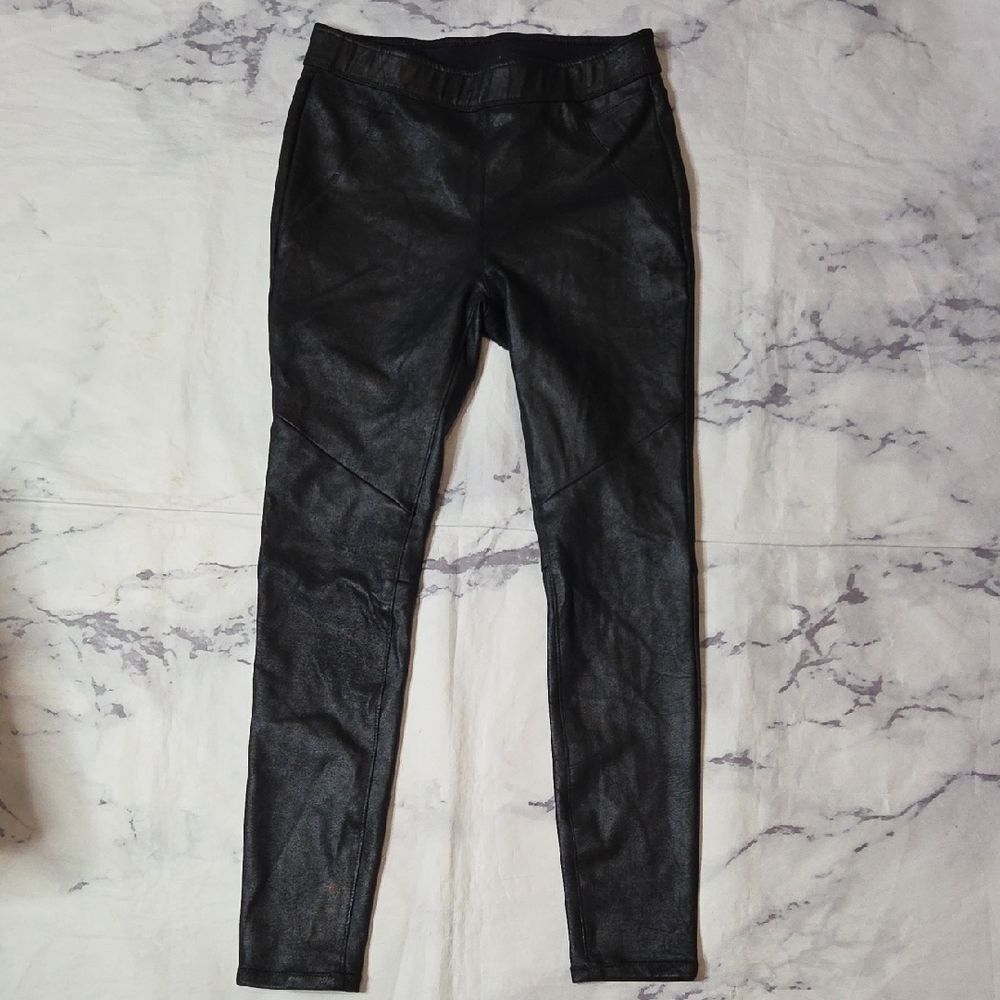 Free People Midnight Faux Black Suede Leggings